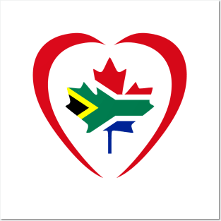 Canadian South African Multinational Patriot Flag Series (Heart) Posters and Art